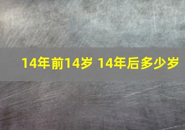 14年前14岁 14年后多少岁